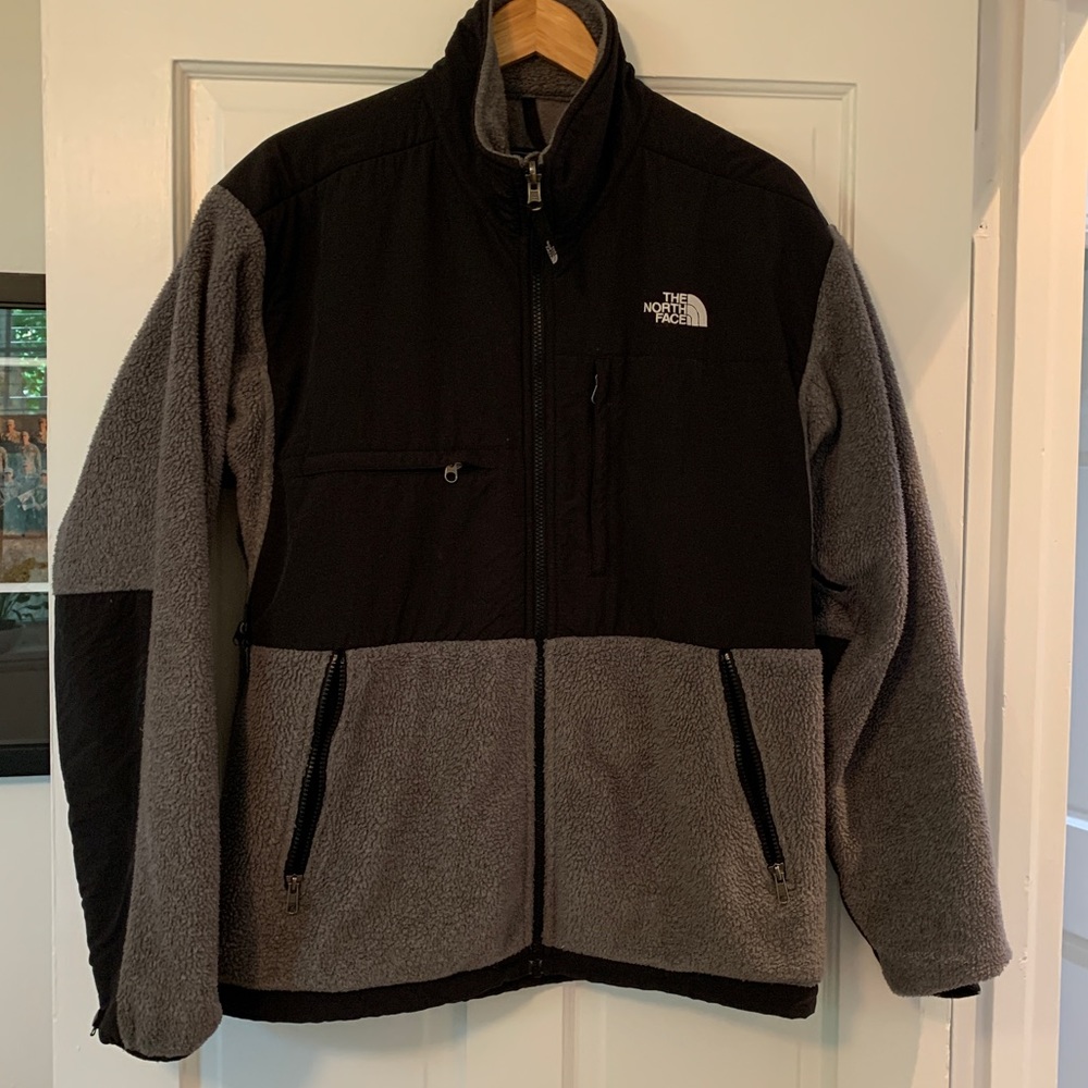 Men’s Northface Fleece Denali Jacket Black Grey Medium Storror